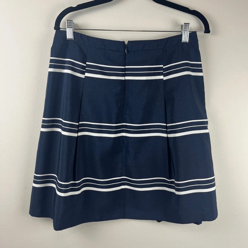 2/$30 The Limited Navy Blue Striped Pleated A-Line Skirt Medium